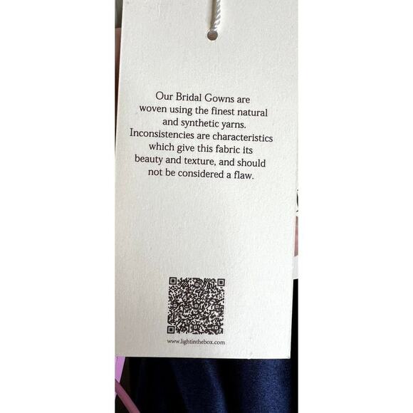 NWT LT LanTing Bride Dress Gown Dark Navy Blue Pearl White Women's Size 10 Faux - Picture 10 of 10